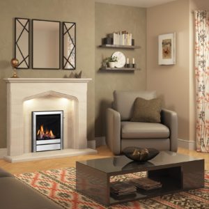 Colwyn Limestone surround with 16Chollerton gas Chrome RGB-[WEB]