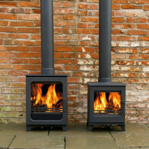 ACR Stoves Woodpecker 4 and 5 HEAD ON brick wall 0220