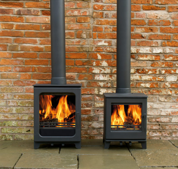 ACR Stoves Woodpecker 4 and 5 HEAD ON brick wall 0220